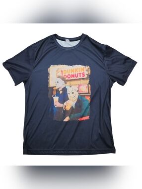 Men's Halloween Killers Dunkin' Donuts Shirt Jason & Michael Myers Tee Large